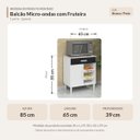 Ver imagem 2 de Balcão Micro-Ondas com Fruteira 1 Porta e 1 Gaveta Branco Preto Formimóveis