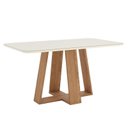 Ver imagem 2 de Mesa de Jantar Lins 160cm Canto Arredondado com Vidro Ambiente Nature Off White com 6 Cadeiras Bella