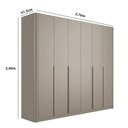 Ver imagem 2 de Guarda Roupa Casal 276cm com 6 Portas de Abrir 100% Mdf Cor:grigio