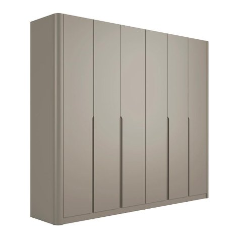 Guarda Roupa Casal 276cm com 6 Portas de Abrir 100% Mdf Cor:grigio