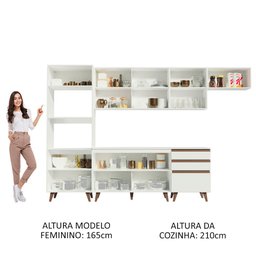 Armário de Cozinha Completa 320cm Branco Reims Madesa 01 - 6