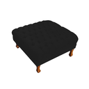 Ver imagem 1 de Puff Banco Retrô Luis Xv Capitonê 40 x 70 x 70cm Quarto Closet Suede Preto - LM DECOR