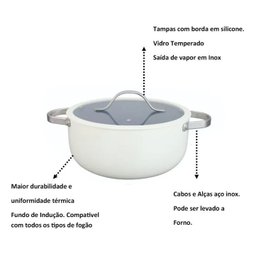 Jogo Panelas com 4 Pecas Revestimento Cerâmica Berlin Branca - 7