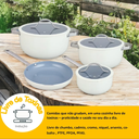 Ver imagem 3 de Jogo Panelas com 4 Pecas Revestimento Cerâmica Berlin Branca