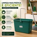 Ver imagem 2 de Balde Retangular Reforçado 12,8L Alça Metal Limpeza Mop Rodo Mágico Lavanderia Obra Multiuso