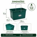 Ver imagem 4 de Balde Retangular Reforçado 12,8L Alça Metal Limpeza Mop Rodo Mágico Lavanderia Obra Multiuso