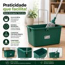 Ver imagem 3 de Balde Retangular Reforçado 12,8L Alça Metal Limpeza Mop Rodo Mágico Lavanderia Obra Multiuso