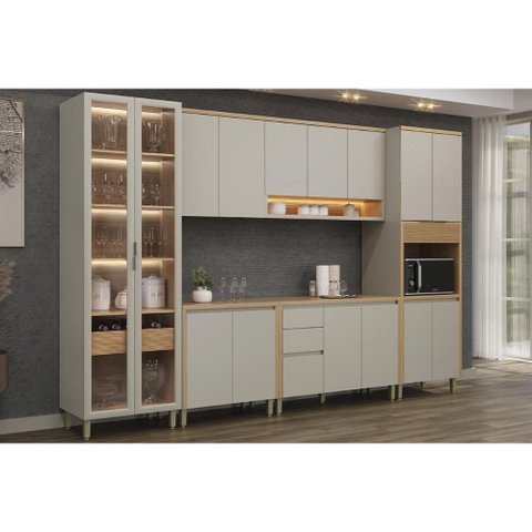 Cozinha Completa 6 Peças 15 Portas Allure CZ658 Gris Linea