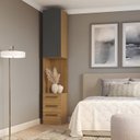 Ver imagem 4 de Mesa de Cabeceira Modulada 1 Porta 3 Gavetas 100% MDF Trend Altezza