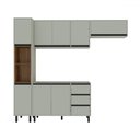 Ver imagem 2 de Cozinha Completa Koya 8 Portas 3 Gavetas 40250030 Verde Oliva - Politorno