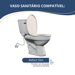 Assento Tampa para Vaso Sanitário Oval Bellart Almofadado Slim Bege Durín - 2