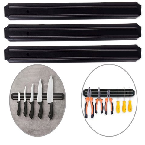 Kit 3 Barra Magnética Imã Suporte Facas Ferramentas 48cm