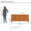 Ver imagem 3 de Buffet Arco 188 cm Porta Lisa Incolar Cedro