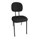 Ver imagem 2 de Cadeira para Escritório Fixa Pé Palito Secretaria Estofada Courvin Preta Recepção