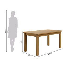 Conjunto Mesa de Madeira Maciça Nogueira 160x88+ 6 Cadeiras Sfa - 5