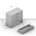 Ver imagem 3 de Cômoda Organizadora 90cm com 4 Gavetas 240841 Linha Lisboa Politorno Móveis