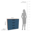 Ver imagem 2 de Cômoda Organizadora 90cm com 4 Gavetas 240841 Linha Lisboa Politorno Móveis