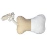 Brinquedo de Pelúcia para Cachorro com Corda Osso Branco 30cm - Casambiente - 1