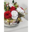 Ver imagem 2 de Arranjo de Mesa Flores Rosas Vermelhas no Vaso Prata