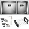 Cuba Dupla Quadrada Inox 304 Gourmet 9040 Assimétrica Com Acessórios- Ec049 - 1