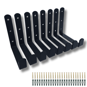 Kit 8 Suportes Tipo U Fixo de Parede Organização Estilo Gancho Multiuso Preto