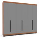Ver imagem 2 de Guarda-Roupa Casal 6 Portas de Bater Madrid Cinza/Freijó