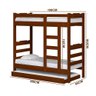 Cama Beliche Madeira Maciça Alta Com Auxiliar E 3 Colchões Solteiro Life Castanho - 4