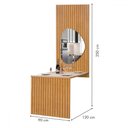 Ver imagem 3 de Mesa de Jantar 4 Lugares Bella/Canela com Vidro e Espelho Ripado Cinamomo/Off White/Veludo Marrom - 