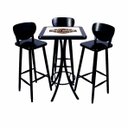Ver imagem 1 de Jogo Mesa Quadrada Alto 60 X 60 Cm para Cozinha Preto Harley 3 Lugares
