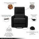 Ver imagem 3 de Poltrona do Papai Sala de Estar Reclinável Palace Usb e Usb-c Gira Balança Couro Preto G40 - Gran Be