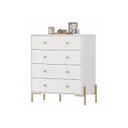 Ver imagem 4 de Cômoda 4 Gavetas 100% MDF com Pintura UV e Pés em Metal 95x89x45cm Branco Fosco