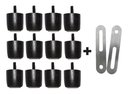 Ver imagem 1 de 12 Pés Jr 4 Cm P/ Cama Box Baú Queen King + 2 Chapas União