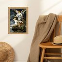 Ver imagem 1 de Quadro Moldura Dourada Anjo Protegendo Crianças 45x34cm:com Acetato