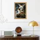 Ver imagem 2 de Quadro Moldura Dourada Anjo Protegendo Crianças 45x34cm:com Acetato