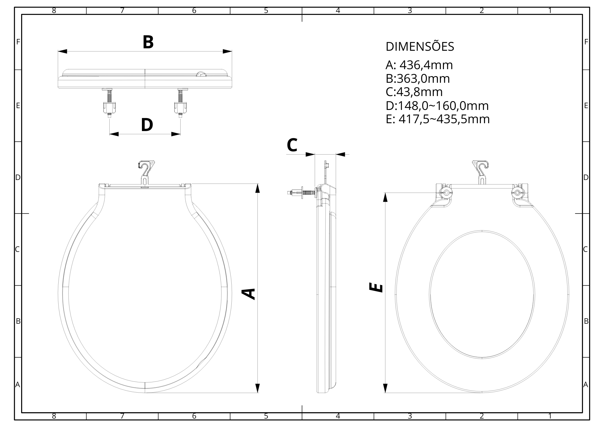 Assento Tampa para Vaso Sanitário Oval Especial Bellart Salmon Durín - 3