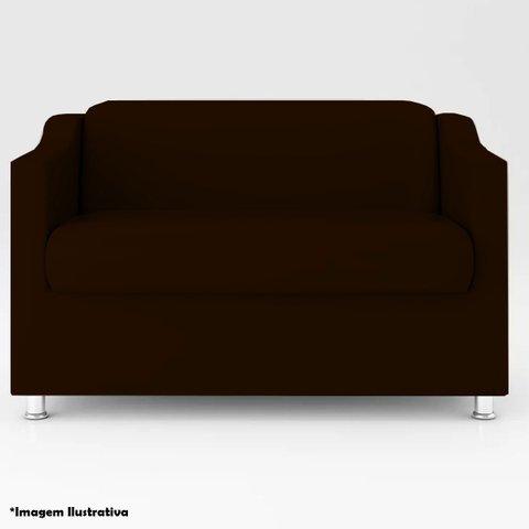 Namoradeira 2 Lugares Luiza Suede Marrom