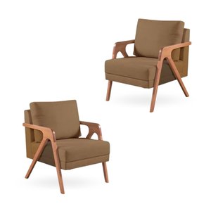 Conjunto 2 Poltronas Mona Veludo Gm Decorações:cappuccino
