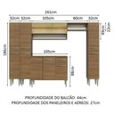 Ver imagem 4 de Armário de Cozinha Completa 261cm Rustic Emilly Madesa 04