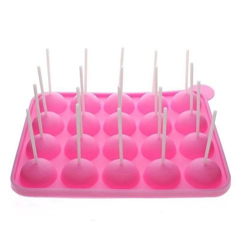 Forma de Silicone para Bolos Sweet Treats, Formato de Pirulito com 20 Espaços, Bandeja