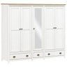 Guarda-Roupa Casal 5 Portas 3 Gavetas Branco/Carvalho - 1