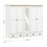 Guarda-Roupa Casal 5 Portas 3 Gavetas Branco/Carvalho - 2