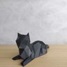 Gato Geometrico Decorativo Tamanho Médio - Preto - 2