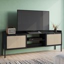 Ver imagem 2 de Rack Oslo para TV 75" 183cm MDP com Pés Torneados Preto Artesano Móveis