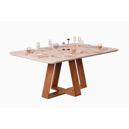 Sala de Jantar Completa Celeste Tampo Madeirado C/ Vidro Retangular 160x90cm e 6 Cadeiras Talia - 5