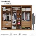 Ver imagem 5 de Guarda-Roupa Casal 6 Portas 6 Gavetas 100% MDF Lizz Off White/Cedro
