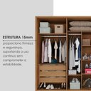 Ver imagem 7 de Guarda-Roupa Casal 6 Portas 6 Gavetas 100% MDF Lizz Off White/Cedro