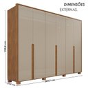 Ver imagem 4 de Guarda-Roupa Casal 6 Portas 6 Gavetas 100% MDF Lizz Off White/Cedro
