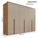 Ver imagem 4 de Guarda-Roupa Casal 6 Portas 6 Gavetas 100% MDF Lizz Off White/Cedro