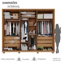 Ver imagem 5 de Guarda-Roupa Casal 6 Portas 6 Gavetas 100% MDF Lizz Off White/Cedro