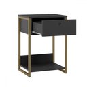 Ver imagem 3 de Mesa de Cabeceira Industrial 1 Gaveta Preto - Olivar Móveis